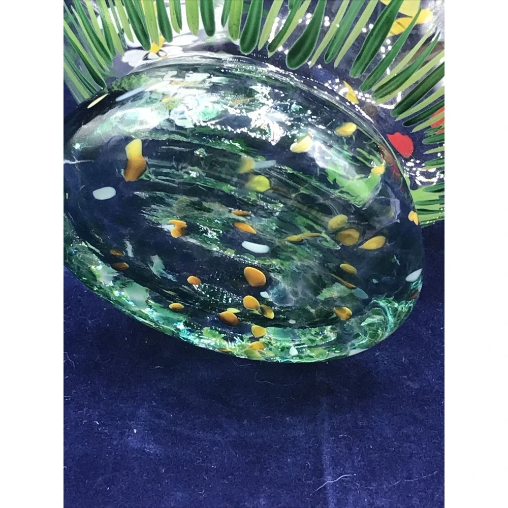 Romania Crystal Art Glass Vase Hand Painted Flowers‎ BEE & BUTTERFLY